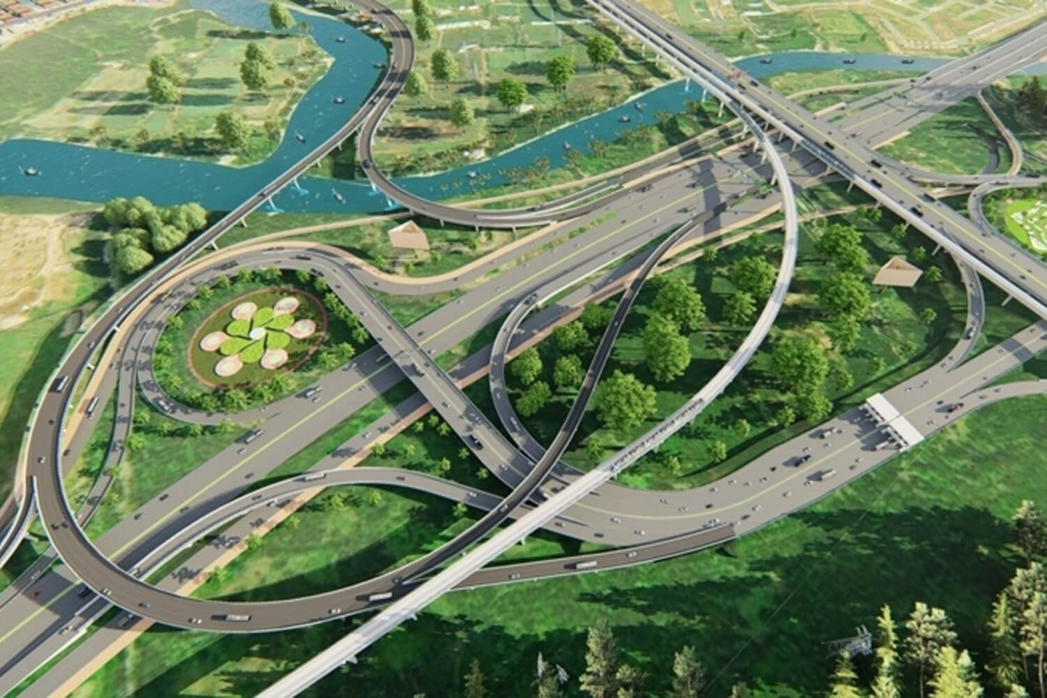 Phối cảnh 1 nút giao thuộc đường Vành Đai 3