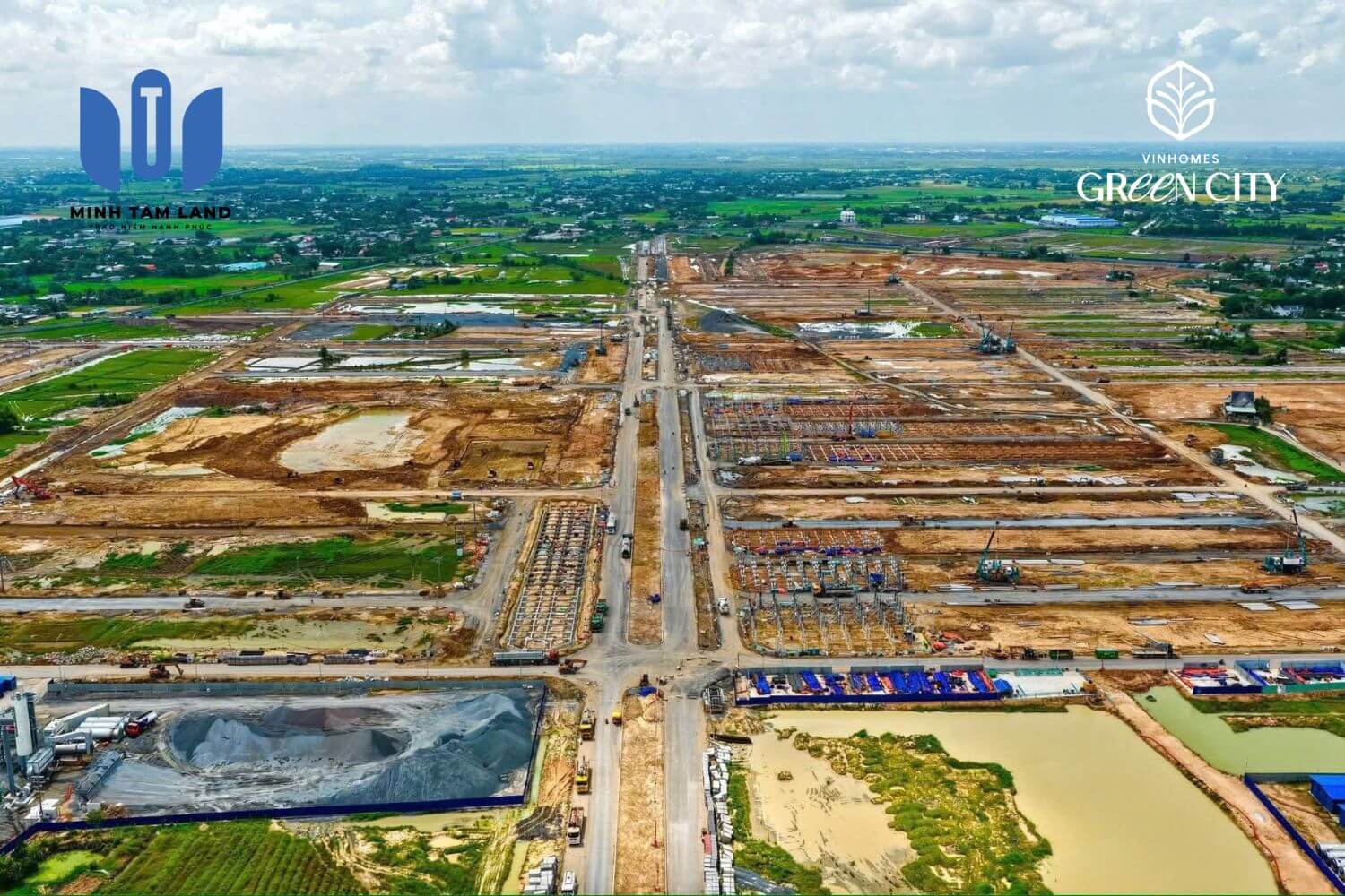 Công trường Vinhomes Green City nhìn từ trên cao