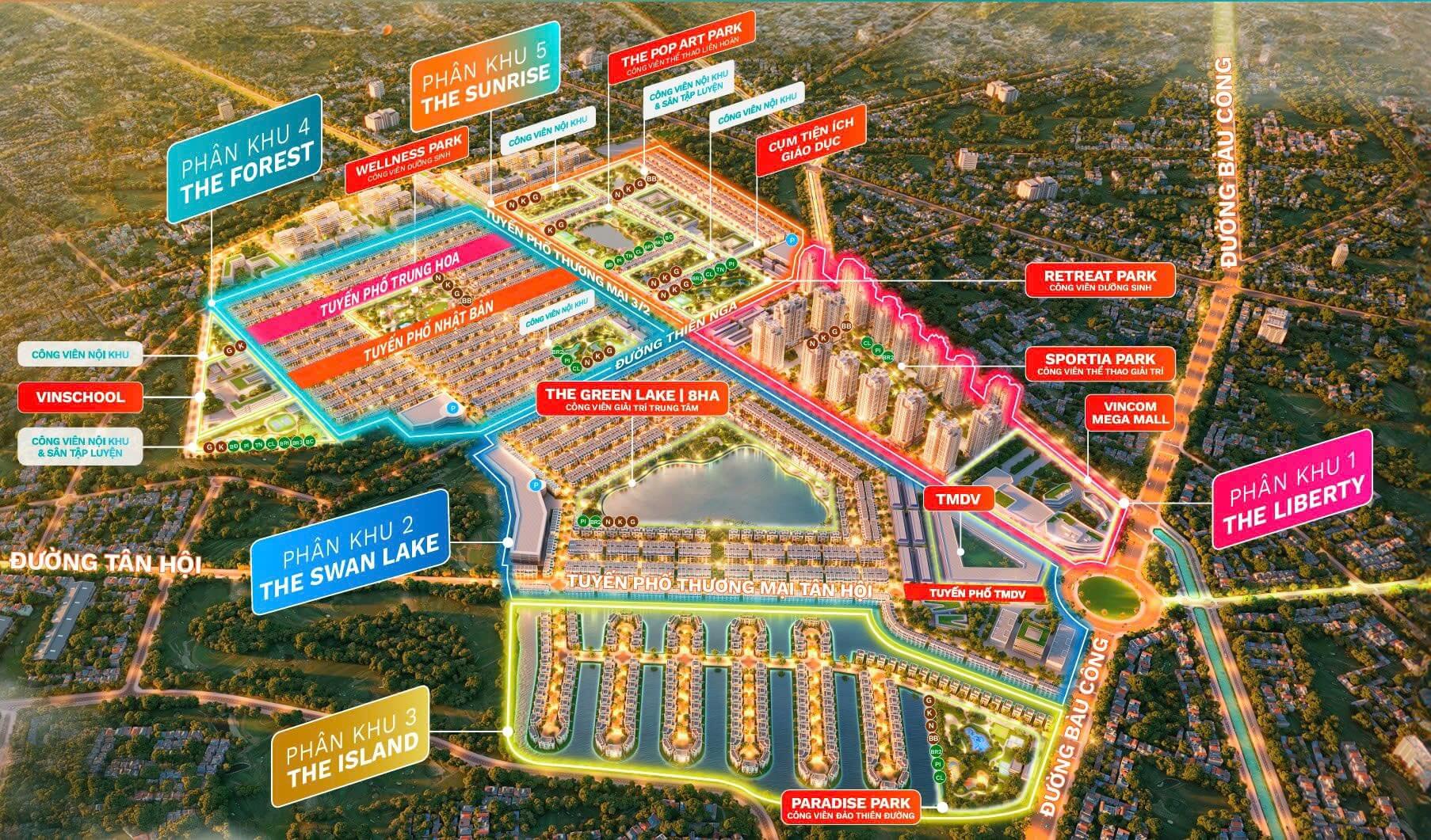 bản đồ toàn khu vinhomes green city