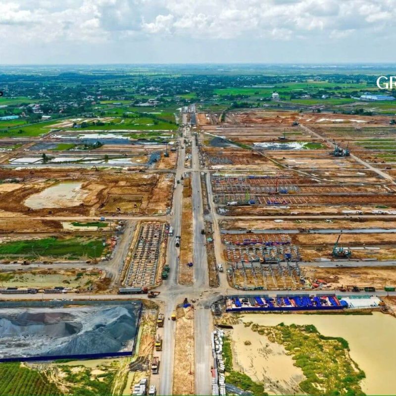 công trường Vinhomes Green City nhìn từ trên cao
